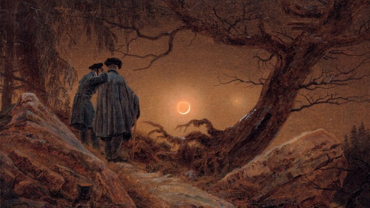 Caspar David Friedrich: »Zwei Männer in Betrachtung des Mondes« (1819/20)